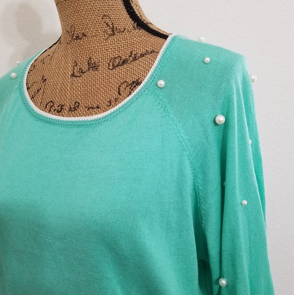 Mint green pearl accents-lightweight-NWT+S-M-Lrg. - Picture 2 of 12